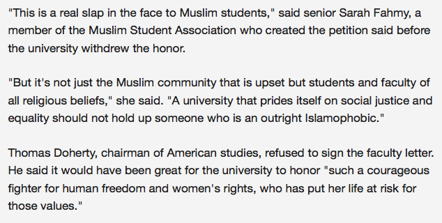an article about Muslim students being disrespected