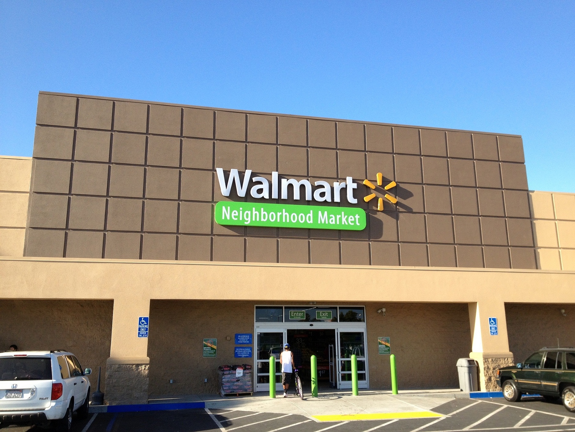 the entrance of Walmart
