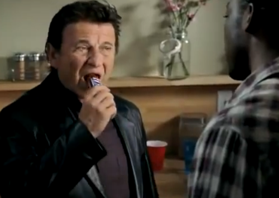 Snickers bar commercial