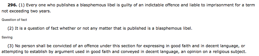 The definition of blasphemous libel