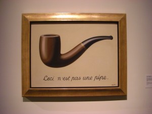 A framed picture of a pipe