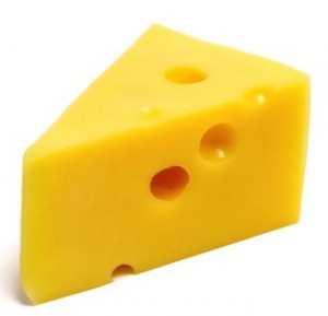 A block of yellow cheese