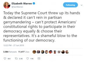 Elizabeth Warren's tweet about the Supreme Court